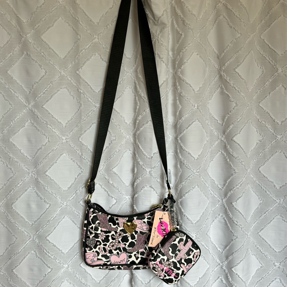 NWT•Betsey Johnson CowGirl Boot/Hat crossbody w/extra pouch